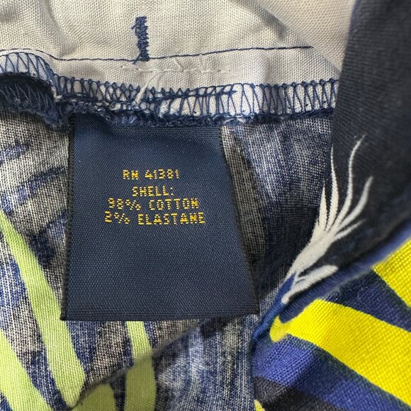 Polo Golf Ralph Lauren Pants Womens 2 Blue Cotton Stretch Crop Tropical Print - Picture 6 of 10